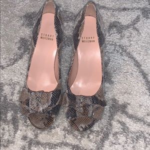 Stuart Weitzman leather snakeskin heels